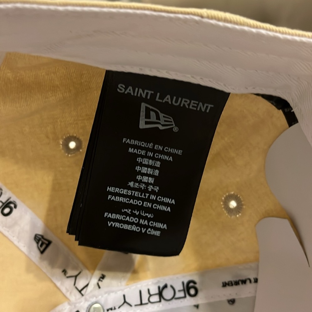 NEW ERA SAINT LAURENT CAP LOGO COTTON BEIGE - Picture 5 of 7